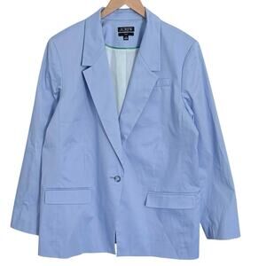 J. Crew Willa Lightweight Chino Blazer Women's Plus Size 20 Blue Work Preppy